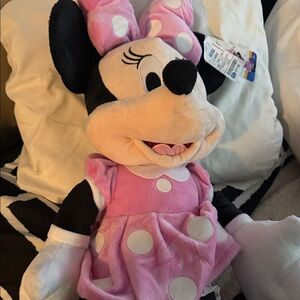 Charming Pink and Black Stuffed Mouse Plush